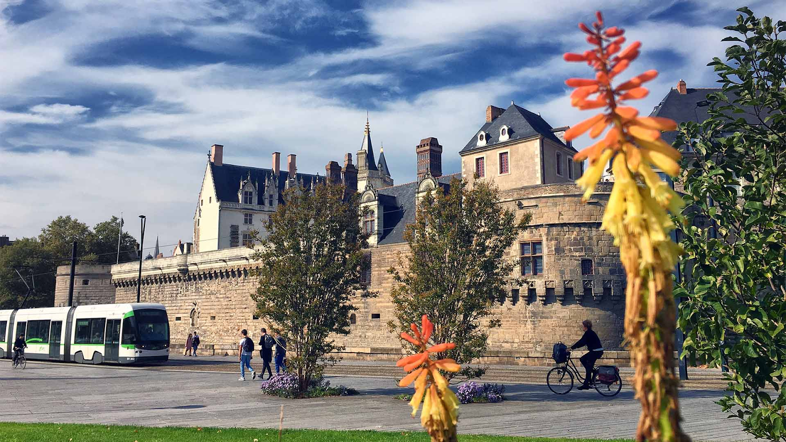 Vue du Centre-Ville de Nantes, quartier historique avec commerces, restaurants et transports, idéal pour la gestion locative en colocation.